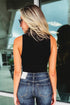 Zip up Mock Neck Ribbed Sleeveless Bodysuit